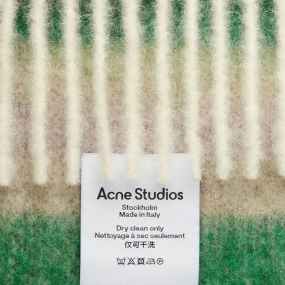 ❌ SOLD ❌ Acne Scarf in Green, Beige and Purple Blend - Picture 5 of 6